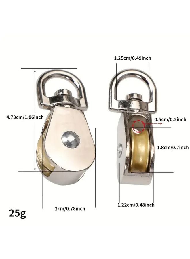 مجموعة بكرة ثابتة كبيرة من سبائك الزنك 4 قطع مع خطاف قابل للتعديل بتصميم دوار - Image 1